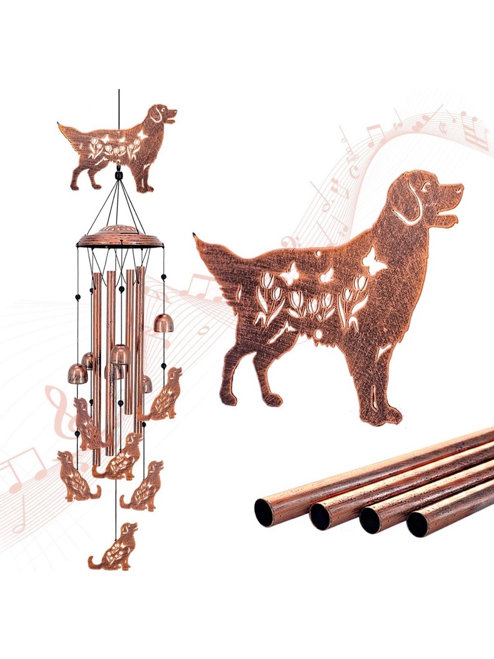 Golden Retriever Wind Chime in Copper! 🐶